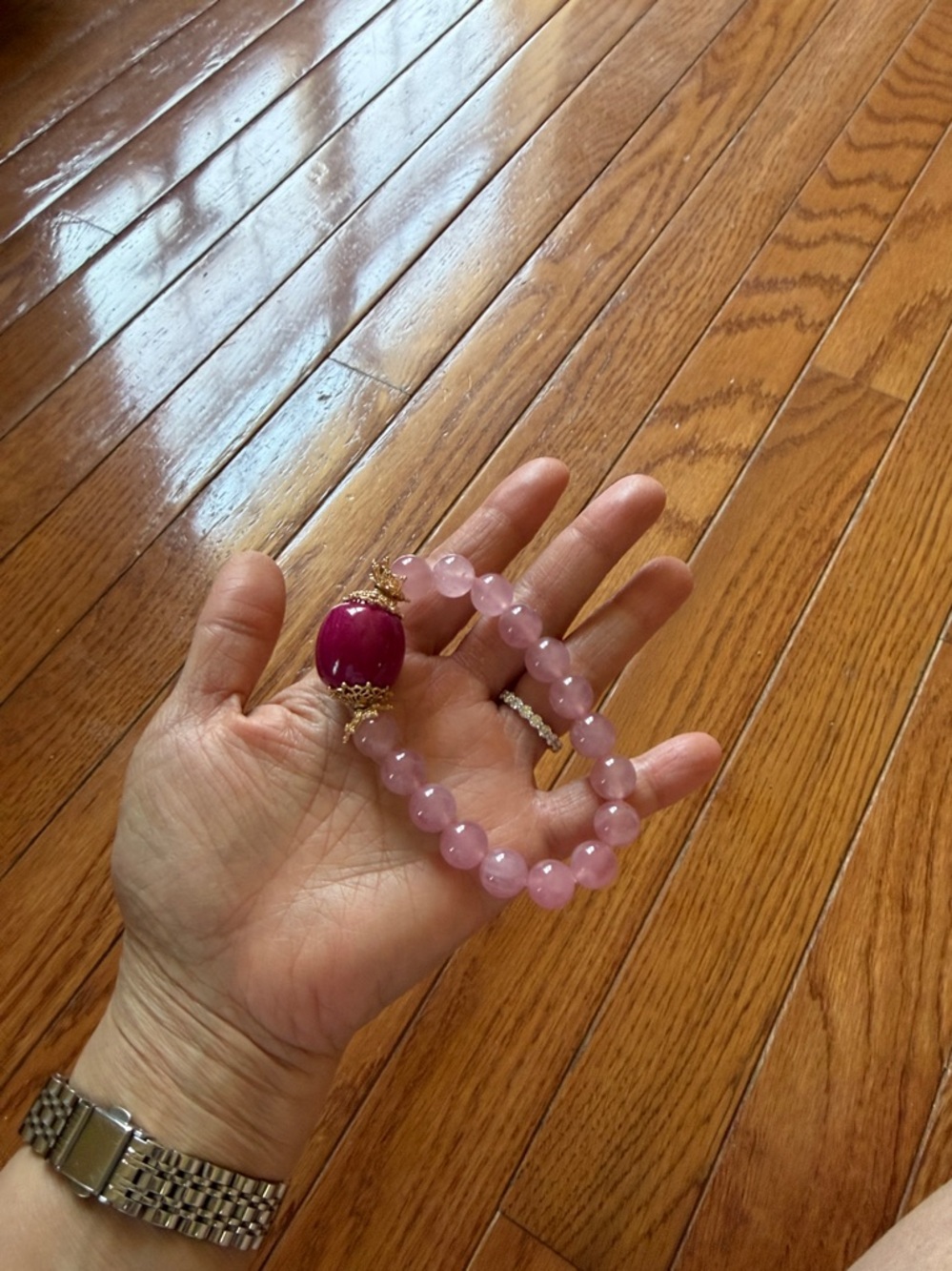 pink crystal （rose quartz）bracelet